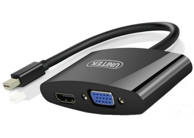 C&#225;p Mini Displayport to VGA &amp; HDMI Unitek (Y 6328BK)